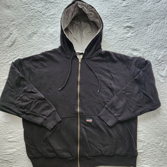 Black Dickies Zip-Up Thermal Lined Hoodie, Mens XXL, NWOT - Picture 1 of 5